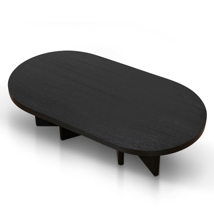 CCF8704-VA 1.3m Pill Shape Coffee Table - Textured Espresso Black