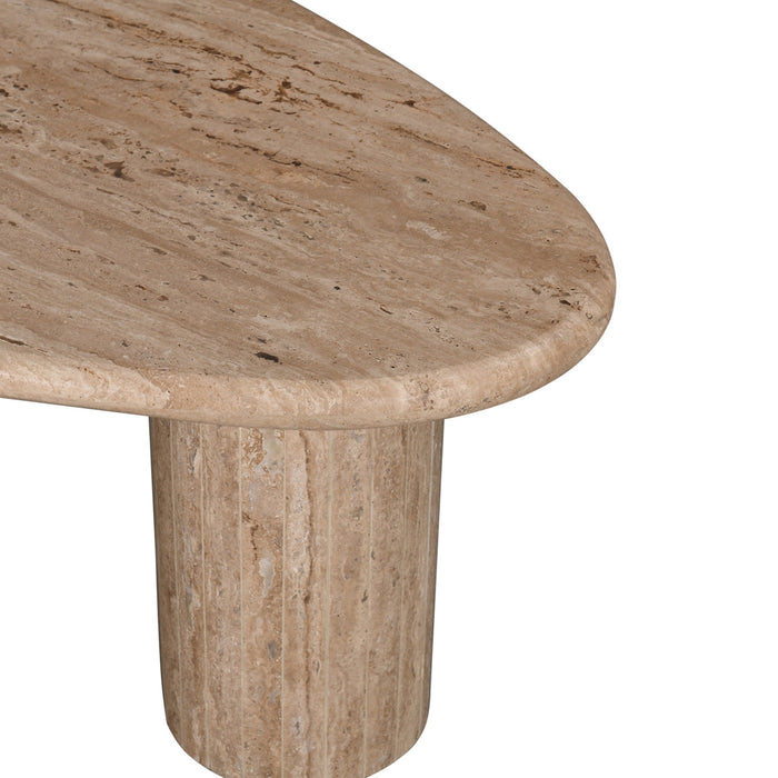 CCF8714-RB 1.2m Travertine Top Oval Coffee Table - Walnut