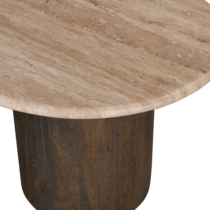 CCF8715-RB 1.2m Travertine Top Coffee Table - Walnut