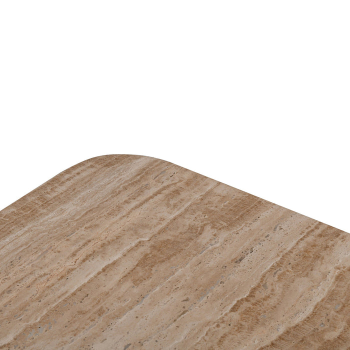 CCF8717-RB 90cm Travertine Top Coffee Table - Walnut