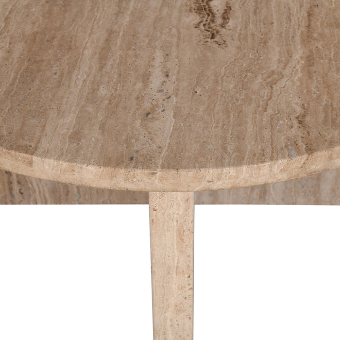 CCF8727-RB 90cm Travertine Top Round Coffee Table