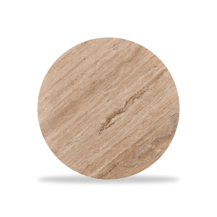 CCF8727-RB 90cm Travertine Top Round Coffee Table