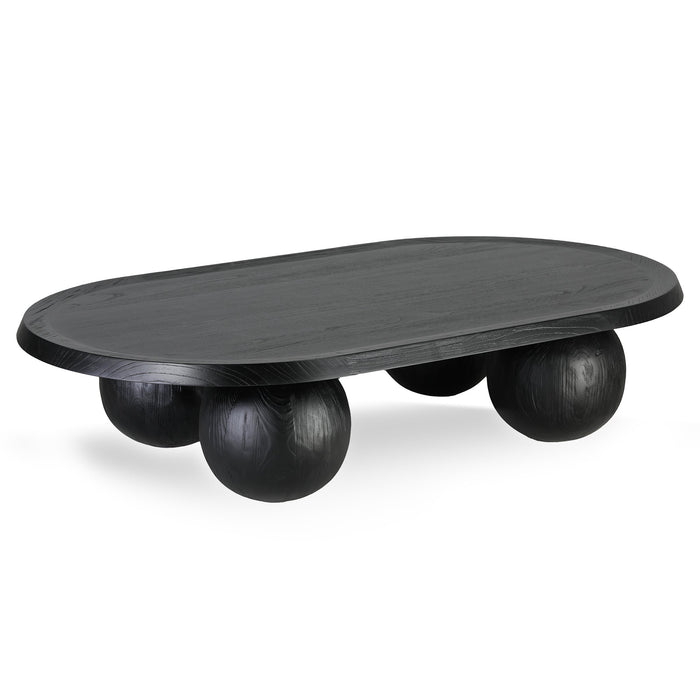 CCF8891-NI 1.4m Elm Oval Coffee Table - Full Black