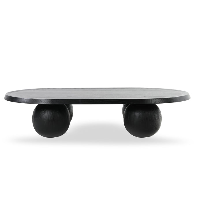 CCF8891-NI 1.4m Elm Oval Coffee Table - Full Black