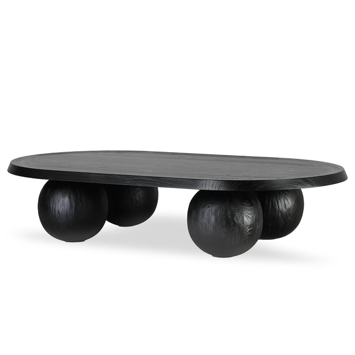 CCF8891-NI 1.4m Elm Oval Coffee Table - Full Black