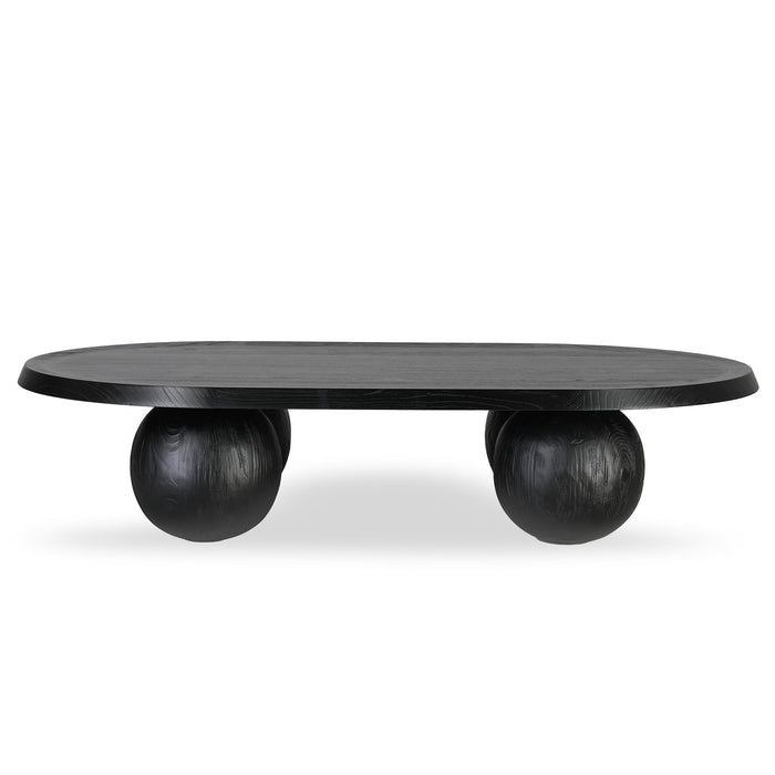 CCF8891-NI 1.4m Elm Oval Coffee Table - Full Black