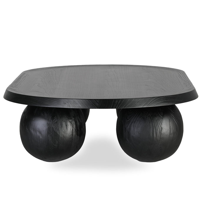 CCF8891-NI 1.4m Elm Oval Coffee Table - Full Black