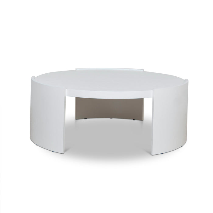 Tamera 100cm Wooden Round Coffee Table - White