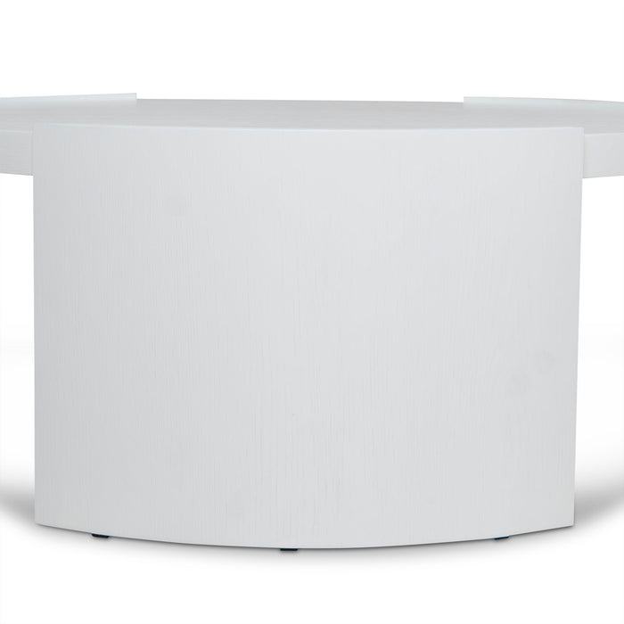 Tamera 100cm Wooden Round Coffee Table - White