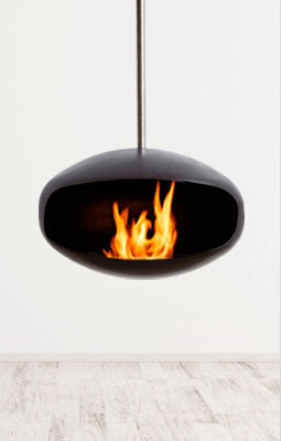 Cocoon Fires Aeris Hanging All Black -Ethanol Fireplace