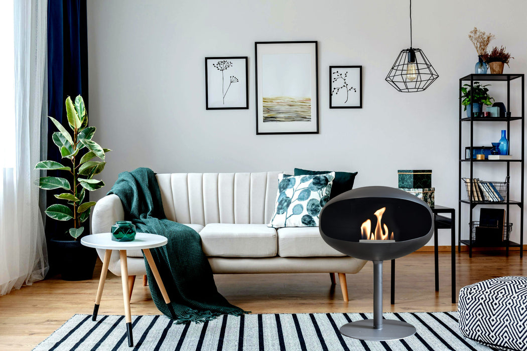 Cocoon Fires Pedastal Standing All Black - Ethanol Fireplace