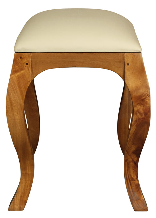 Queen Anne Stool for Dressing Table (Light Pecan)