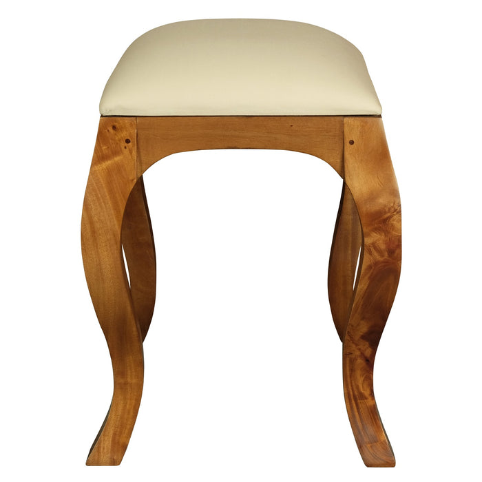 Queen Anne Stool for Dressing Table (Light Pecan)