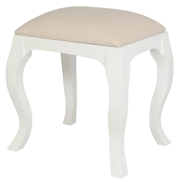 Queen Anne Stool for Dressing Table (White)