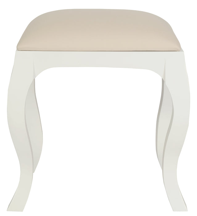 Queen Anne Stool for Dressing Table (White)