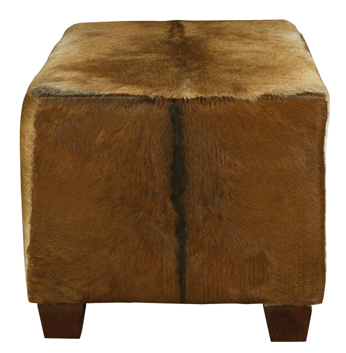 Boston Genuine Goat Hide Ottoman - Small
