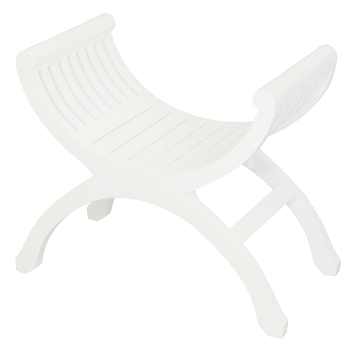 Maeve Solid Timber Single Seater Stool (White)