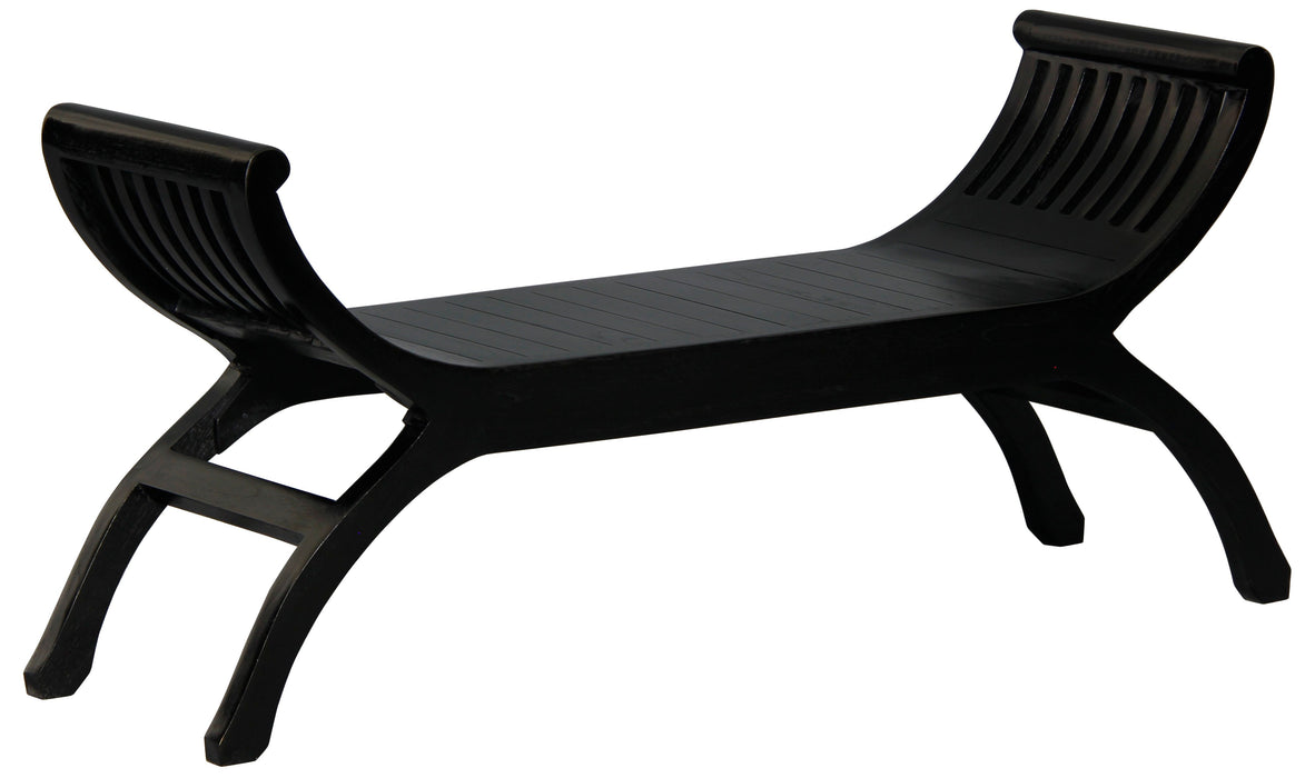 Maeve Solid Mahogany Timber Bench (Black)