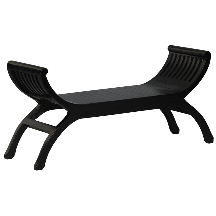 Maeve Solid Mahogany Timber Bench (Black)