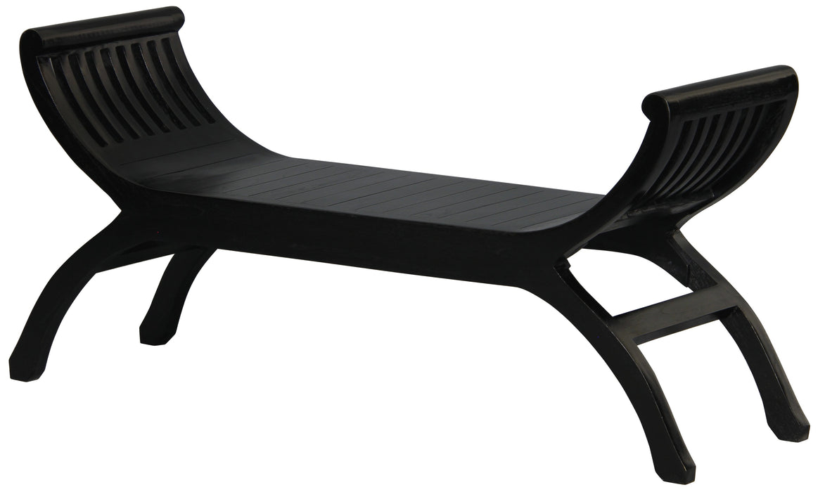 Maeve Solid Mahogany Timber Bench (Black)