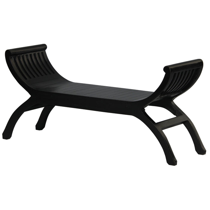 Maeve Solid Mahogany Timber Bench (Black)