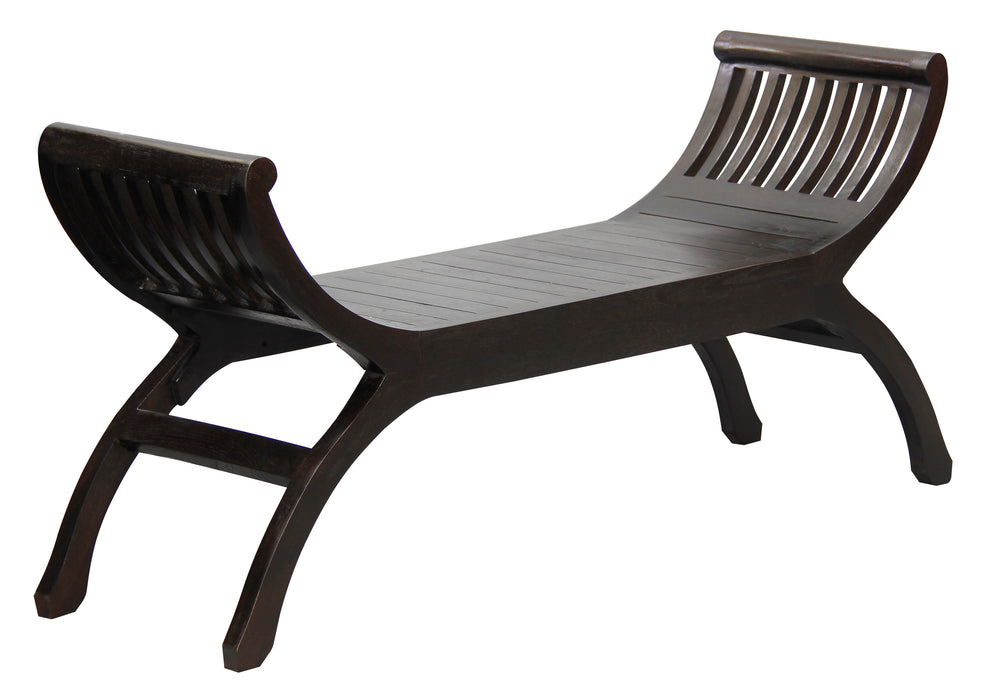 Maeve Solid Mahogany Timber Bench (Chocolate)