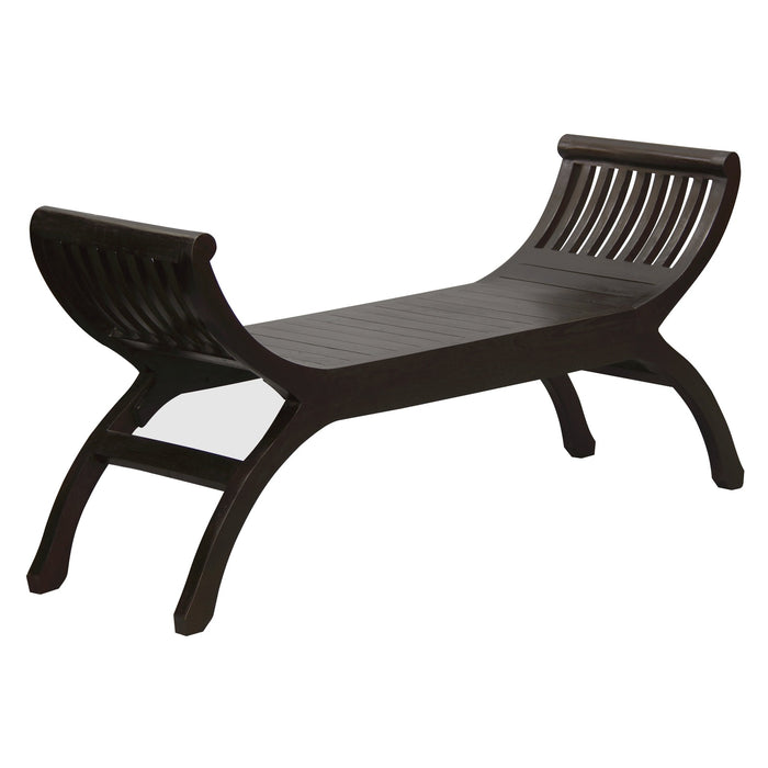 Maeve Solid Mahogany Timber Bench (Chocolate)