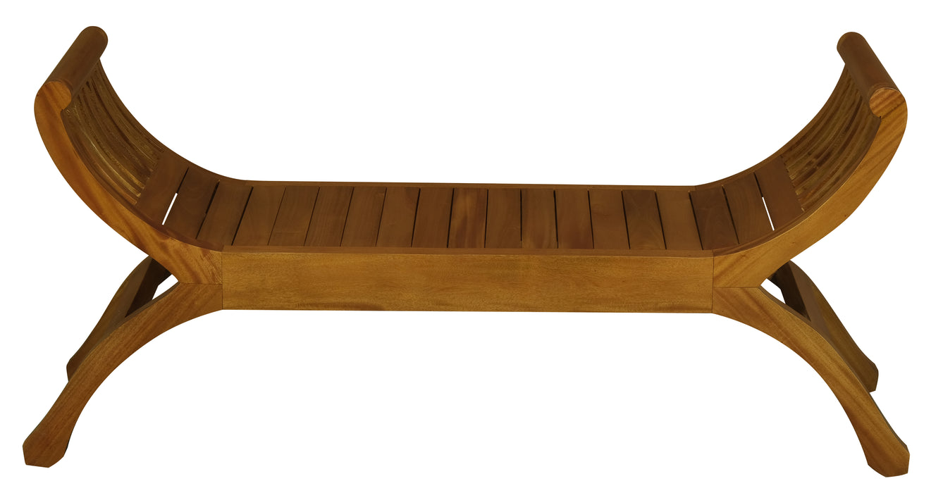 Maeve Solid Mahogany Timber Bench (Light Pecan)