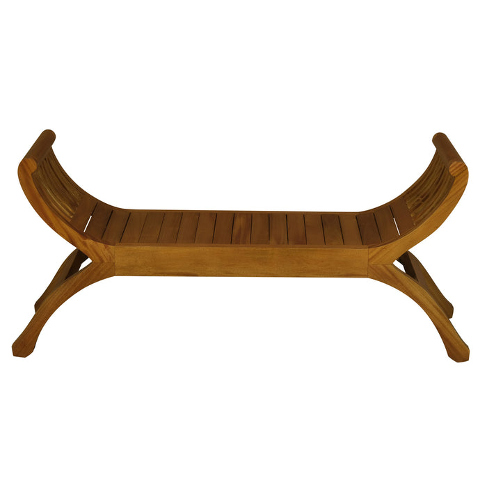 Maeve Solid Mahogany Timber Bench (Light Pecan)