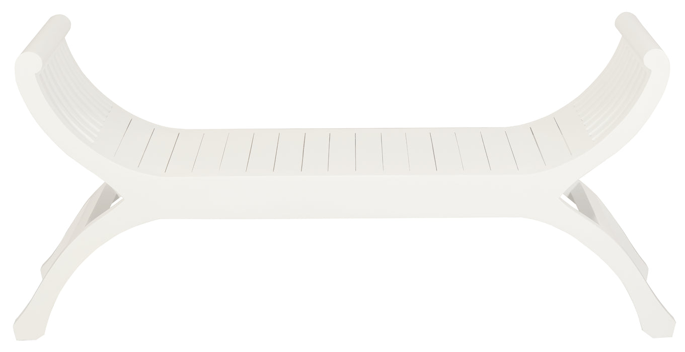 Maeve Solid Mahogany Timber Bench (White)