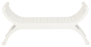 Maeve Solid Mahogany Timber Bench (White)