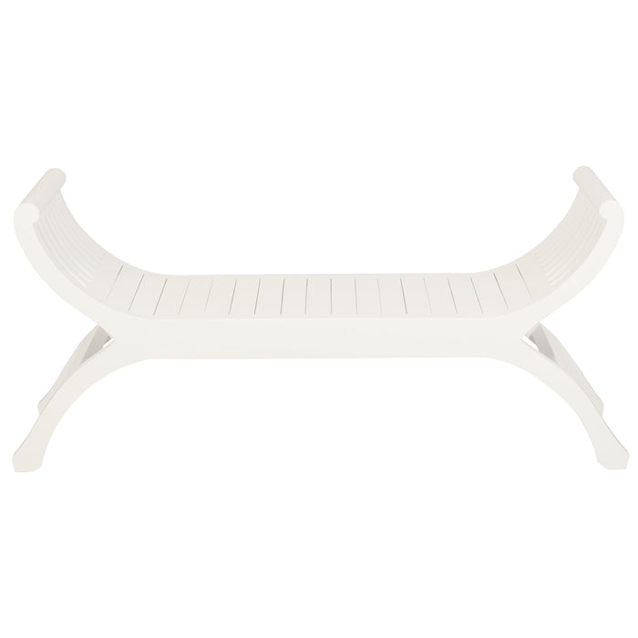 Maeve Solid Mahogany Timber Bench (White)