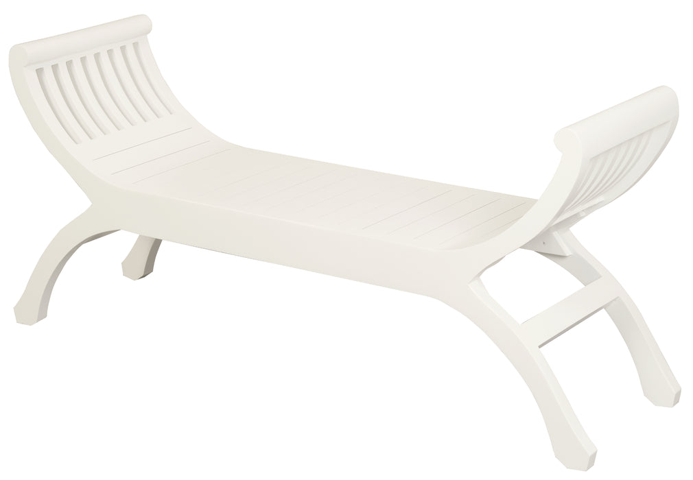 Maeve Solid Mahogany Timber Bench (White)