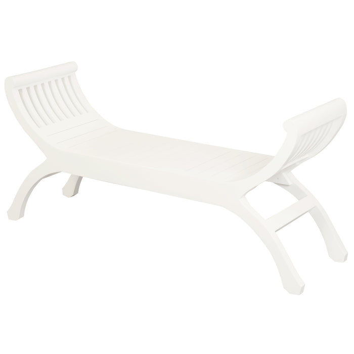Maeve Solid Mahogany Timber Bench (White)
