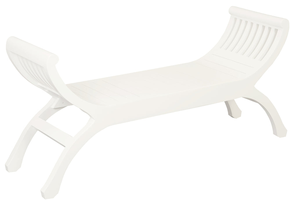 Maeve Solid Mahogany Timber Bench (White)