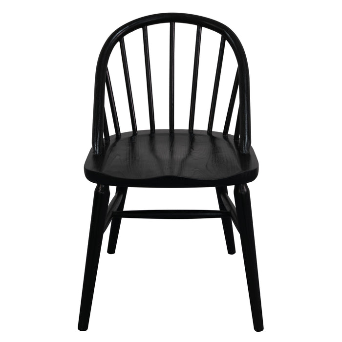 Vera Solid Oak Dining Chair - Set of 2 (Black)