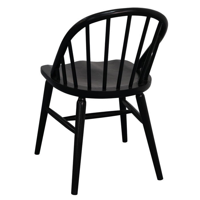 Vera Solid Oak Dining Chair - Set of 2 (Black)