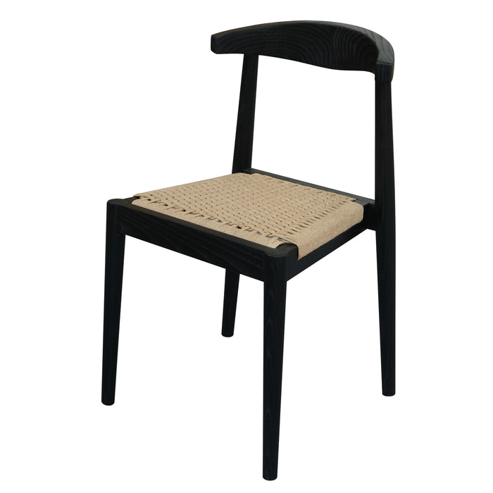 Arden Solid Oak Dining Chair with Loom (Black)