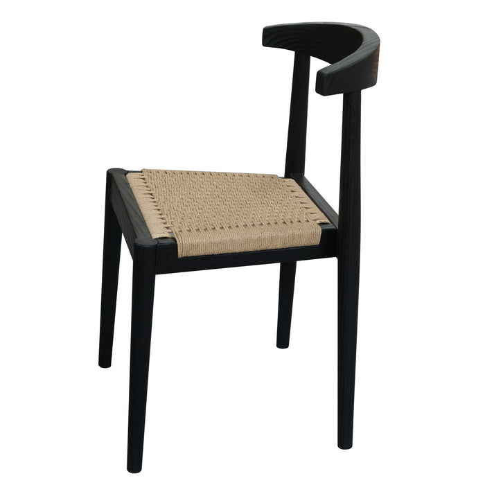 Arden Solid Oak Dining Chair with Loom (Black)