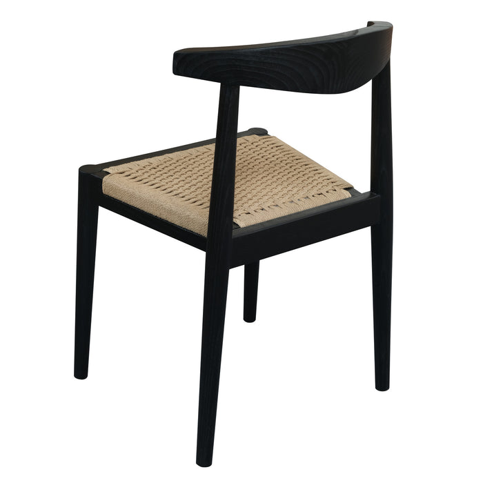 Arden Solid Oak Dining Chair with Loom (Black)