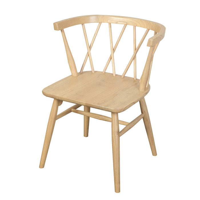 Sierra Cross Back Oak Chair - Set of 2 (Natural)