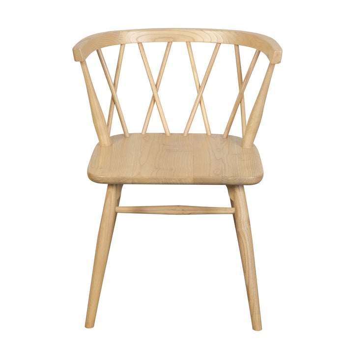 Sierra Cross Back Oak Chair - Set of 2 (Natural)