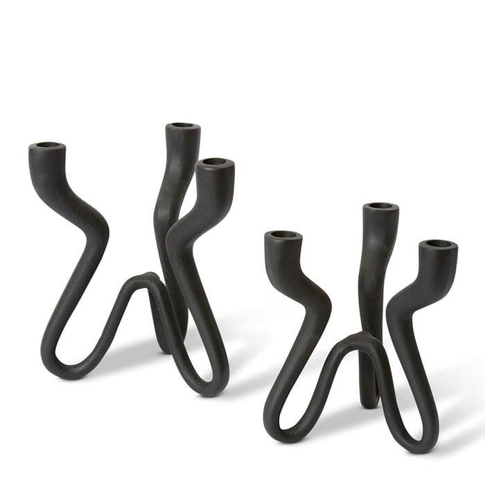 Laquan Candle Holder - Black, 25cm (H)