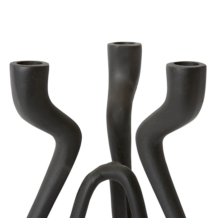 Laquan Candle Holder - Black, 21cm (H)