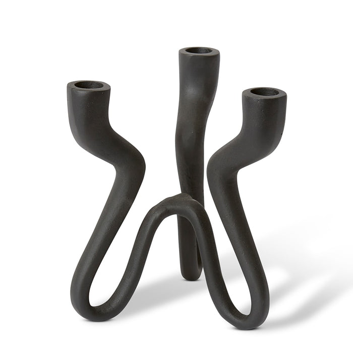Laquan Candle Holder - Black, 21cm (H)