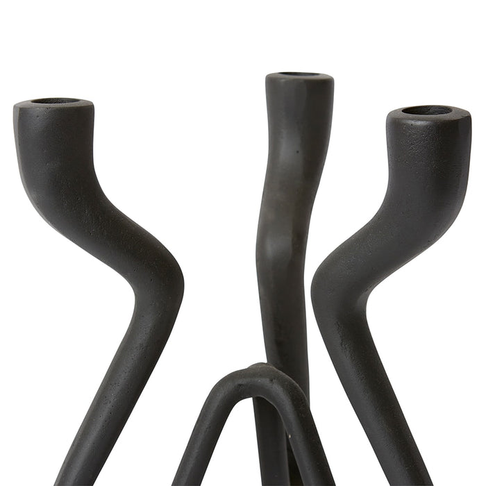 Laquan Candle Holder - Black, 25cm (H)