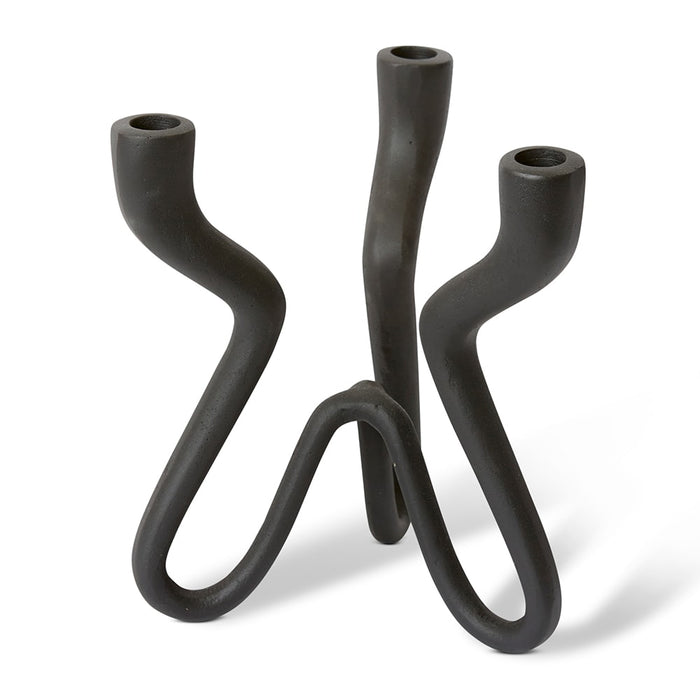 Laquan Candle Holder - Black, 25cm (H)