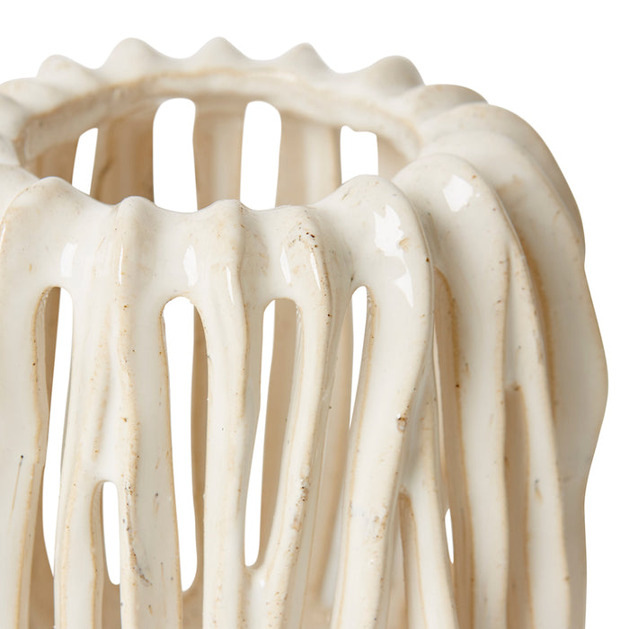 Onyeka Tall Candle Holder - White, 17cm (H)