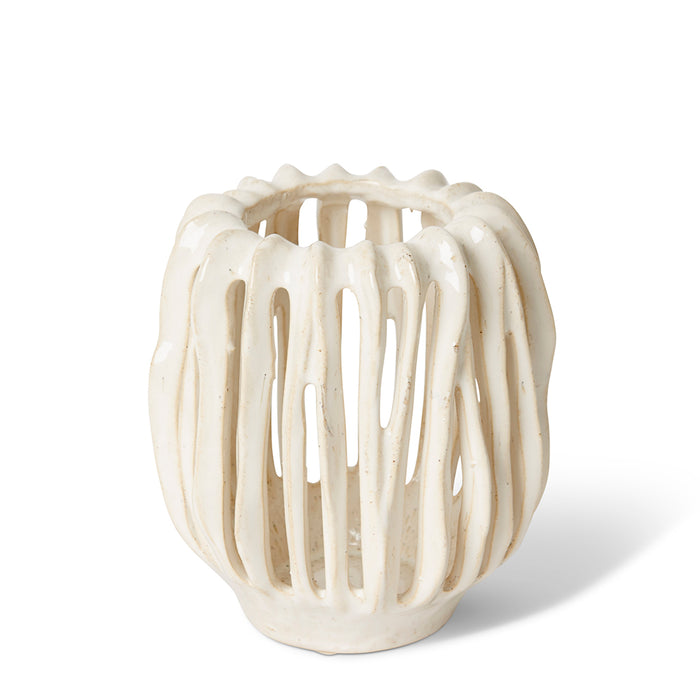 Onyeka Tall Candle Holder - White, 17cm (H)