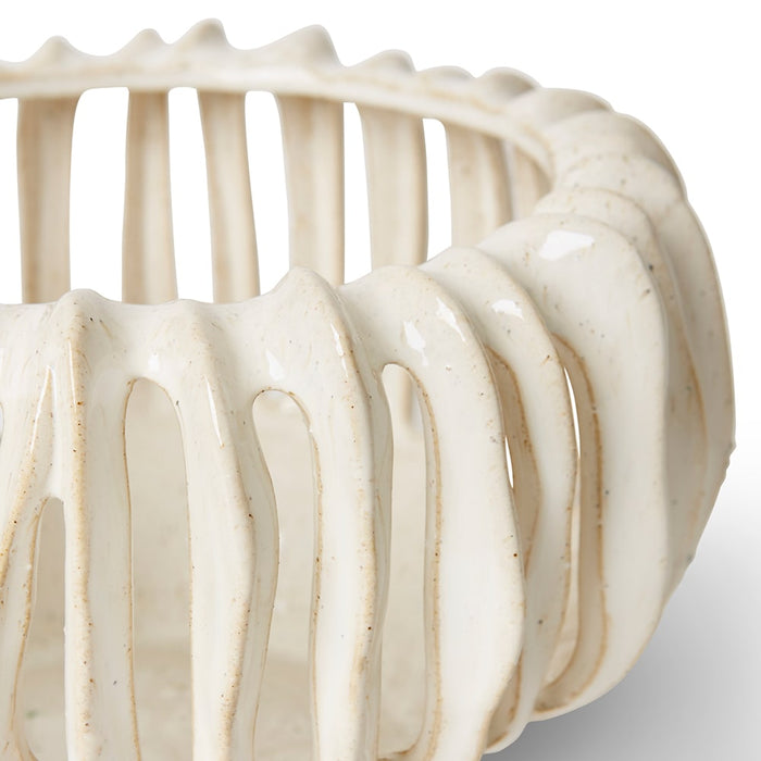 Onyeka Candle Holder - White, 15cm (H)
